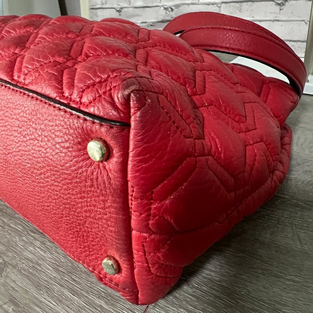 Kate Spade Astor Court Elena Red Quilted Leather Tote #WKRU1482 - Picture 5 of 7